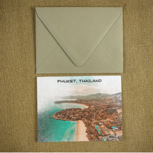 Cartão Postal Vista de Linha Costeira Colorida Phuket Tailândia