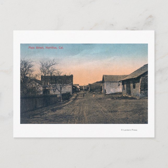 Cartão Postal Vista de Main StreetHornitos, CA (Frente)