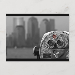 Cartão Postal Vista de Manhattan Preto e Branco