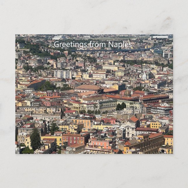 Cartão Postal Vista de Nápoles, Itália Cartão-postal (Frente)