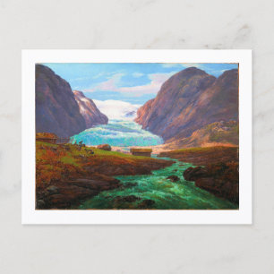 Cartão Postal Vista de Nigardsbreen em Jostedalen 1847 JCC Dahl
