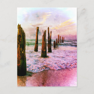 Cartão Postal Vista de Oceano de Cais Antigo