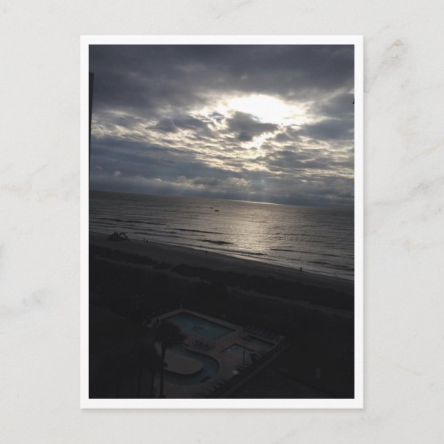 Cartão Postal Vista de Oceano Noturno (Frente)