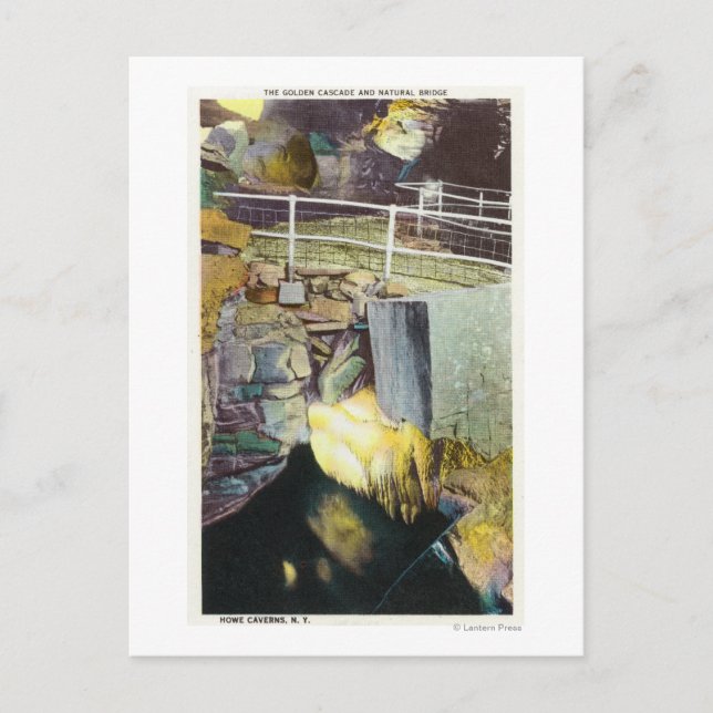 Cartão Postal Vista de Ponte Natural e Cascata de ouro (Frente)