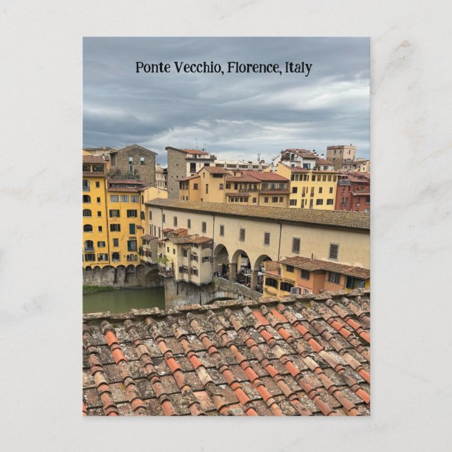 Cartão Postal Vista de Ponte Vecchio, Florença Itália (Frente)
