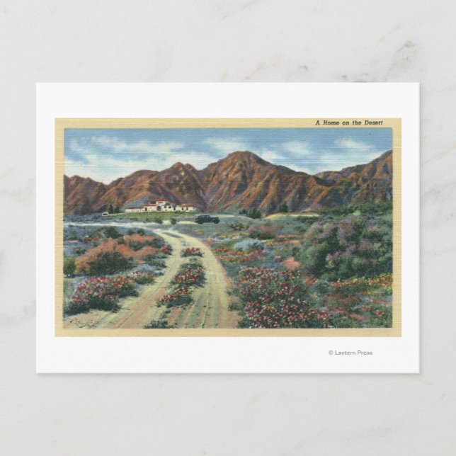 Cartão Postal Vista de residência no deserto cênico da Califórni (Frente)