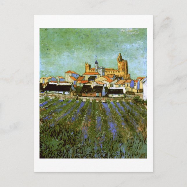 Cartão Postal Vista de Saintes-Maries (F416) Van Gogh Fine Art (Frente)