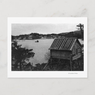 Cartão Postal Vista de Seldovia, Alasca do outro lado da água