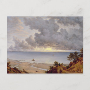Cartão Postal Vista de Shanklin, Ilha de Wight, c.1827 (óleo li