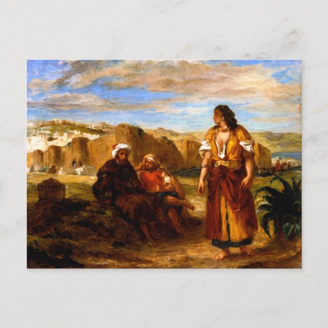 Cartão Postal Vista de Tangier com Dois Árabes sentados (Frente)