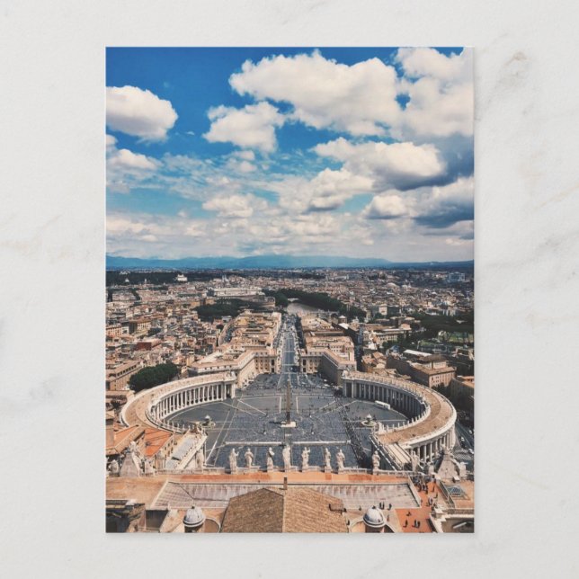 Cartão Postal vista de topo da cidade do vaticano (Frente)