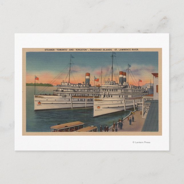 Cartão Postal Vista de Toronto & Kingston na Rua. (Frente)