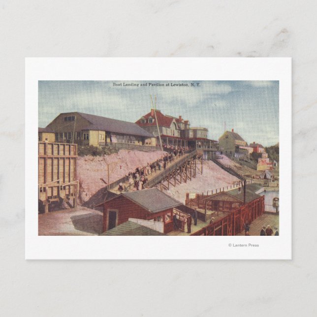 Cartão Postal Vista de um Aterrissagem de barco e Pavilhão (Frente)