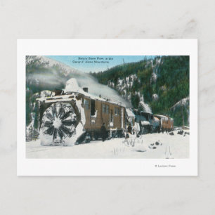 Cartão Postal Vista de um Fluxo de Neve Rotativo nas Montanhas