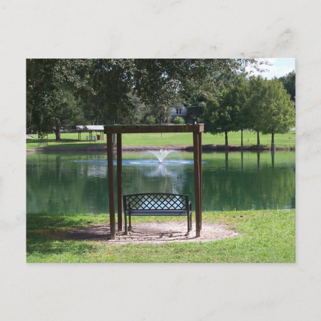 Cartão Postal Vista de um lago pequeno da cidade (Frente)