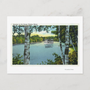 Cartão Postal Vista de um Navio a vapor no rio Songo