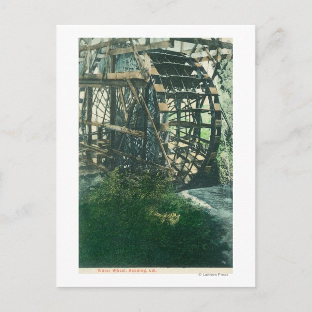Cartão Postal Vista de um rebordo de roda de água, CA (Frente)