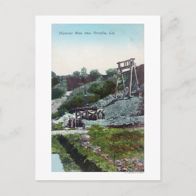 Cartão Postal Vista de uma mina de diamante, Oroville, CA (Frente)