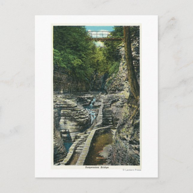 Cartão Postal Vista de uma ponte de suspensão (Frente)