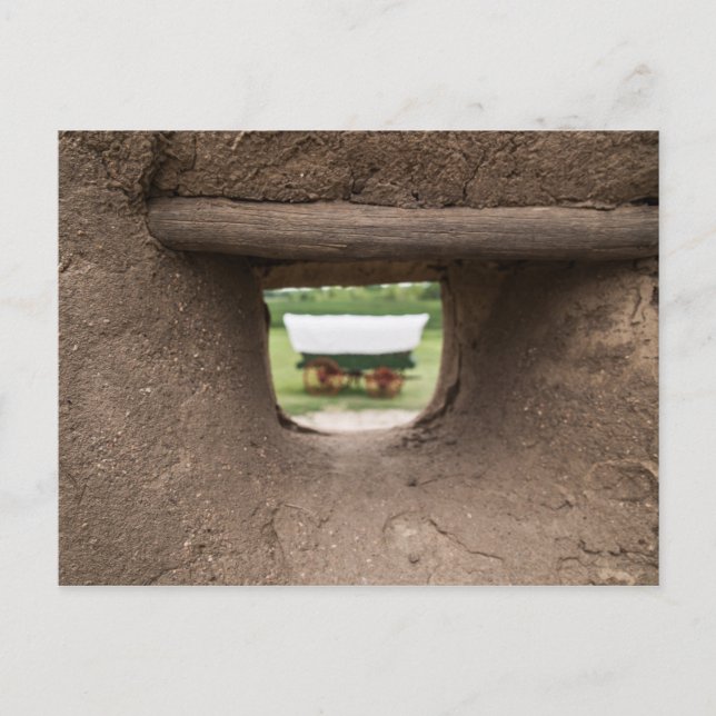 Cartão Postal Vista de Vagão Coberta do Forte Antigo de Bent (Frente)