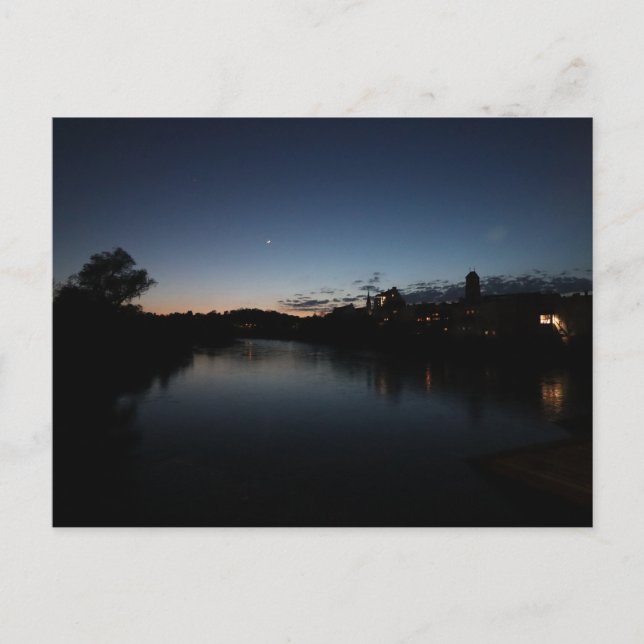 Cartão Postal Vista de Wasserburg am Inn a partir de Rote Innbru (Frente)