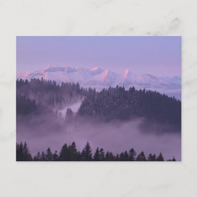 Cartão Postal Vista de Winter Tatras de Pieniny (Frente)