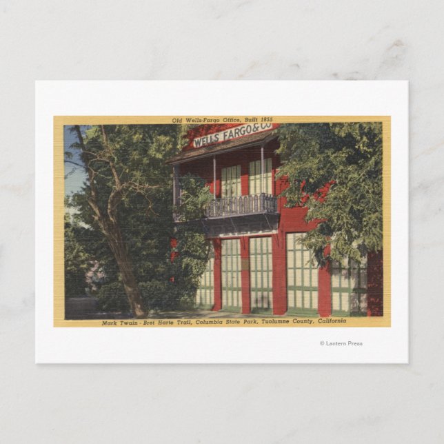 Cartão Postal Vista do antigo Wells-Fargo Office (1855) (Frente)