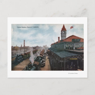 Cartão Postal Vista do Caminho de Ferro da Estação da União