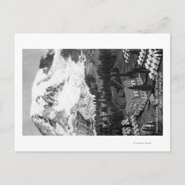 Cartão Postal Vista do Campo de Paraíso e do Monte Rainier (Frente)