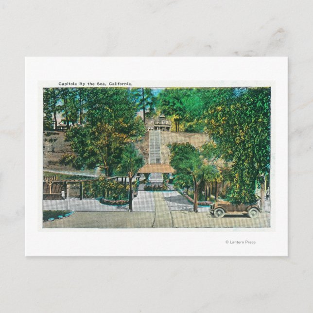 Cartão Postal Vista do Capitola StepsCapitola, CA (Frente)
