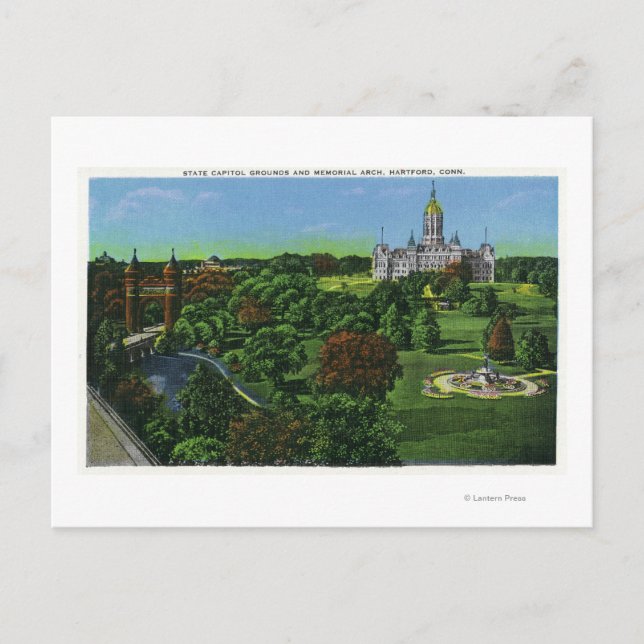 Cartão Postal Vista do Capitólio Estatal, Arca Memorial (Frente)