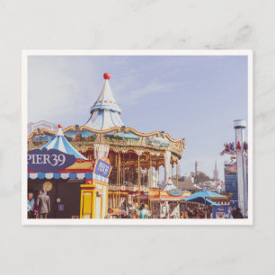 Cartão Postal Vista do Carousel do Pier 39 Fisherman's Wharf Dow