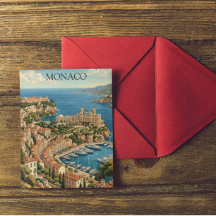 Cartão Postal Vista do Cassino Vintage Mônaco Riviera Francesa
