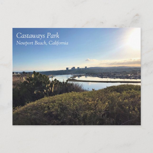 Cartão Postal Vista do Castaways Park, Newport Beach, CA (Frente)