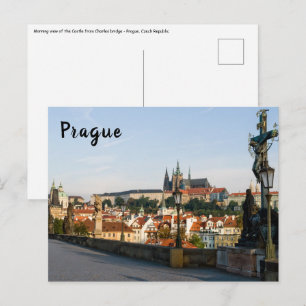 Cartão Postal Vista do Castelo da ponte Carlos em Praga