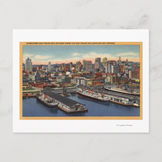 Cartão Postal Vista do centro a partir da ponte de compartimento (Frente)