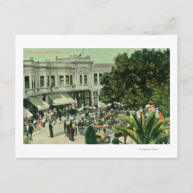 Cartão Postal Vista do CirclePalo Alto, CA (Frente)