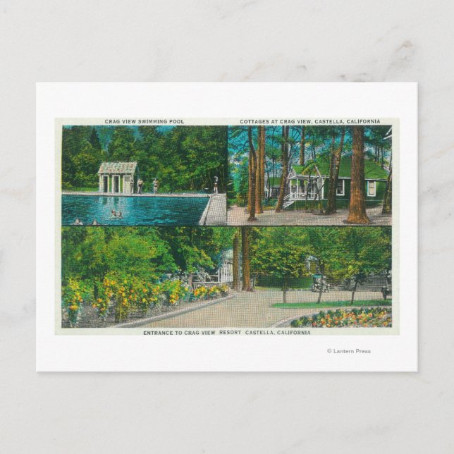 Cartão Postal Vista do Crag View ResortCastella, CA (Frente)