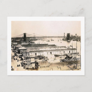 Cartão Postal Vista do East River, Nova Iorque 1911 Vintage