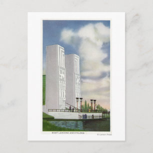 Cartão Postal Vista do embarque do barco e dos pilões