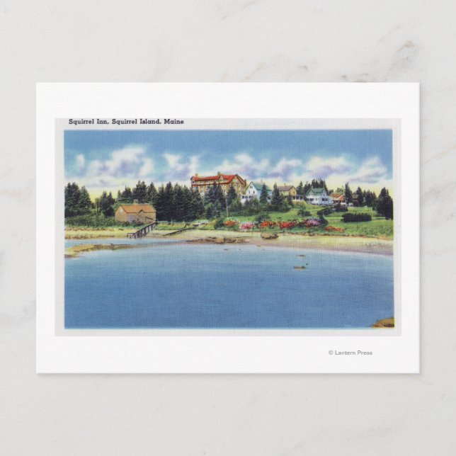 Cartão Postal Vista do Esquilo Inn na Ilha do Esquilo (Frente)