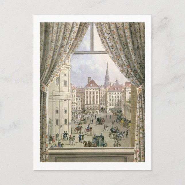 Cartão Postal Vista do Freyung, Viena, 1825 (buache no pape) (Frente)