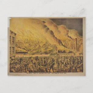 Cartão Postal Vista do Grande Incêndio de Chicago