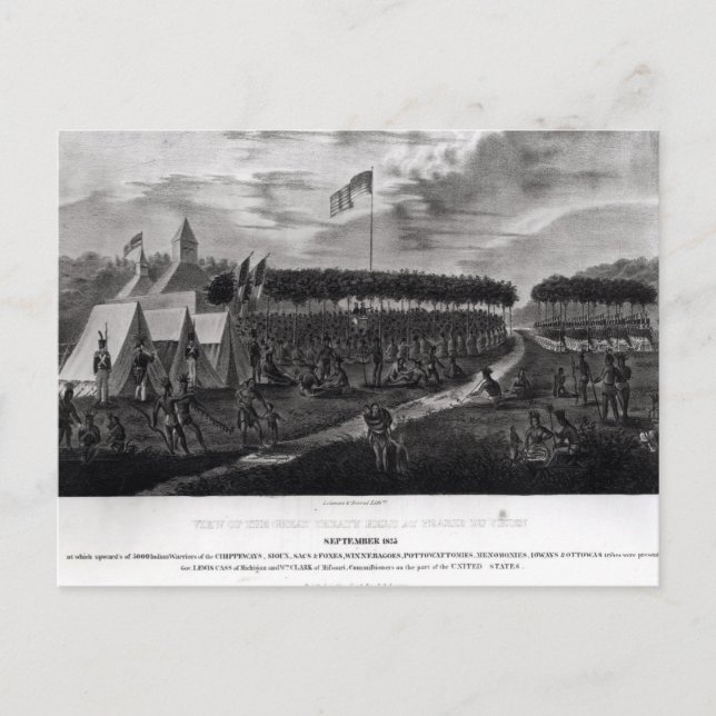 Cartão Postal Vista do Grande Tratado Realizado em Prairie du (Frente)