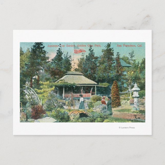 Cartão Postal Vista do Jardim de Chá Japonês (Frente)