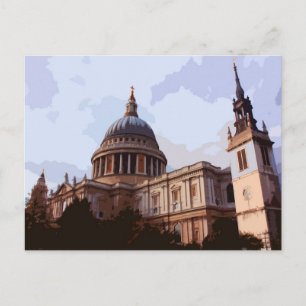 Cartão Postal Vista do lado da Catedral de Paul, rua, em Londres