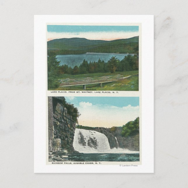 Cartão Postal Vista do Lago do Mt Whitney, Rainbow Falls (Frente)