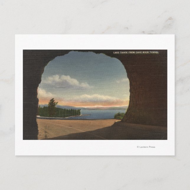 Cartão Postal Vista do Lago do Túnel de Caverna (Frente)