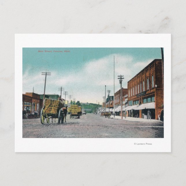 Cartão Postal Vista do Main StreetPalouse, WA (Frente)