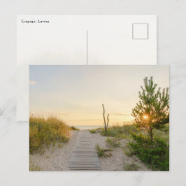 Cartão Postal Vista do mar Báltico em Liepaja, Letônia